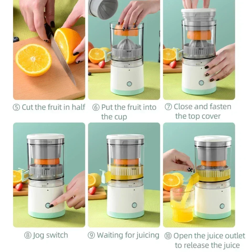 Exprimidor eléctrico portátil con carga USB, licuadora de frutas, limón y naranja, Mini exprimidor de jugo para el hogar, exprimidor de cítricos para viajes