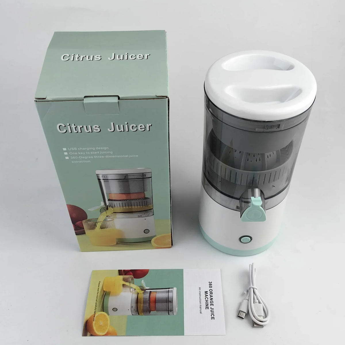 Exprimidor eléctrico portátil con carga USB, licuadora de frutas, limón y naranja, Mini exprimidor de jugo para el hogar, exprimidor de cítricos para viajes